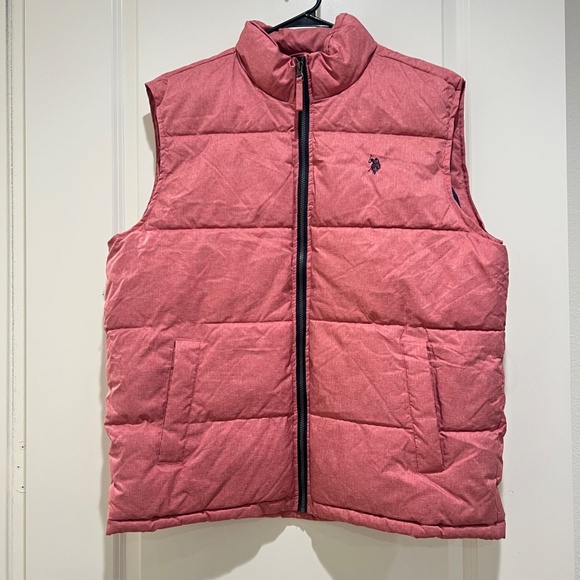 U.S. Polo Assn. sleeveless zip up essential Puffer Vest pink Size XL gorpcore - Picture 1 of 11